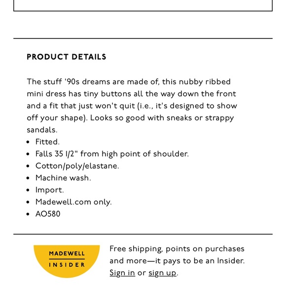 Madewell Button-Front Ribbed Mini Dress - Picture 10 of 10